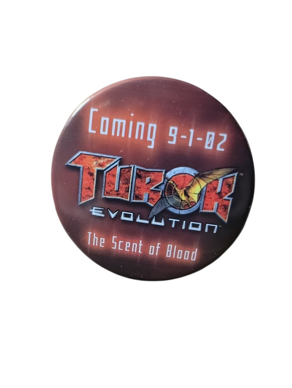 2002 Turok Evolution Button Rare Promo PS2 The Scent of Blood Pin Pinback